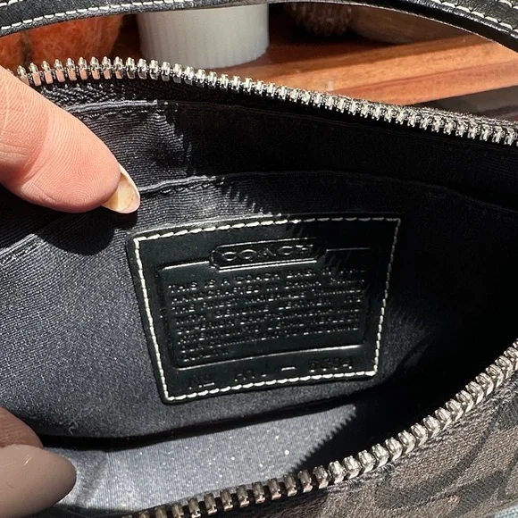 Coach Black Mini Bag with Signature Pattern - Picture 2 of 2